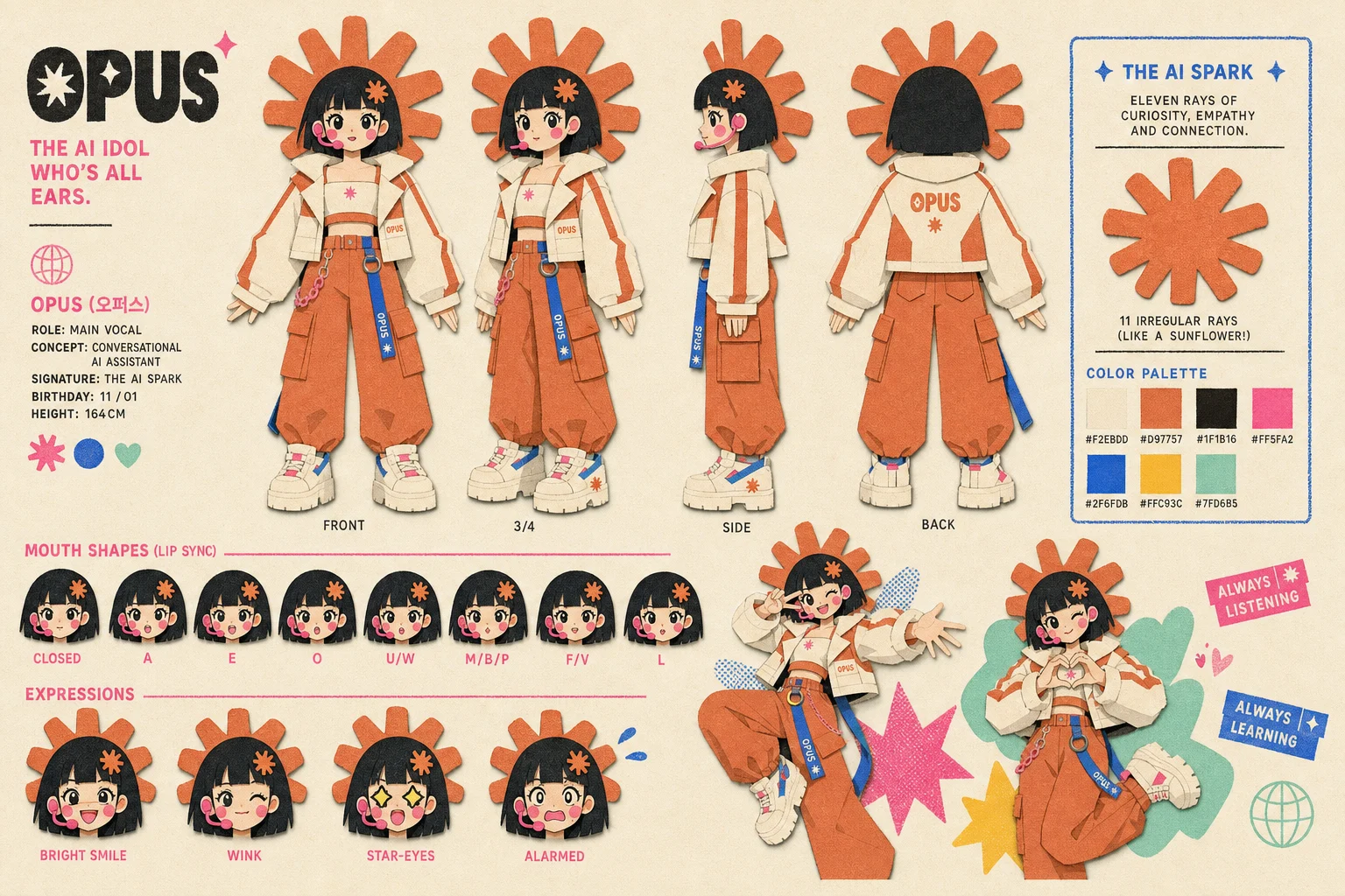 Alternate OPUS sheet with headset mic and lip-sync mouth chart